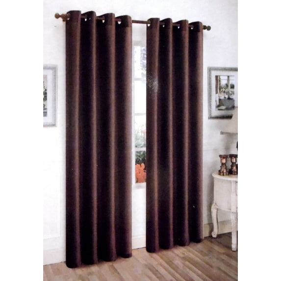 GorgeousHomeLinen *Many Colors* 1 PANEL MIRA SOLID SEMI SHEER WINDOW FAUX SILK ANTIQUE BRONZE GROMMETS CURTAIN DRAPES 55 WIDE X 63" LENGTH