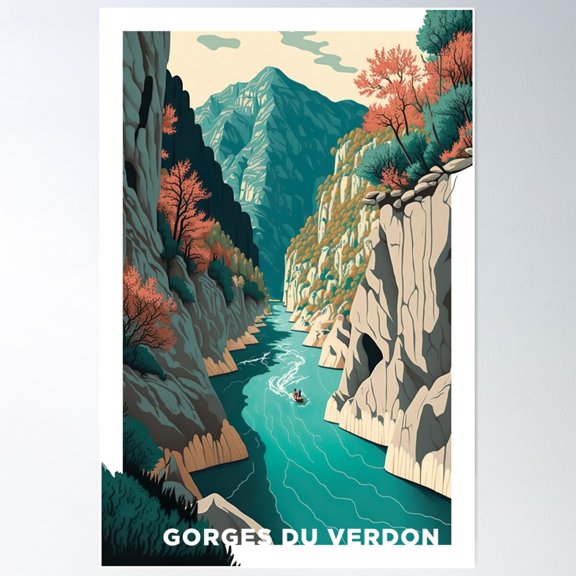 Gorges du Verdon in France Poster, 8x12 UNFRAMED