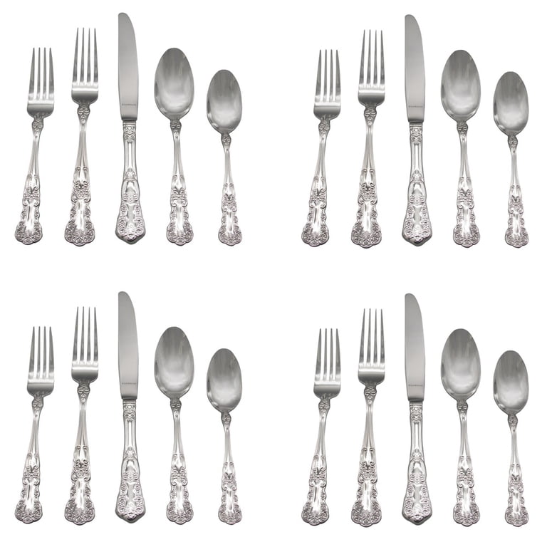 『土日お値下げ』アメリカ　Gorham社　純銀フラワーモチーフ　スプーン Gorham Blossom 18/10 Stainless Steel Dishwasher Safe 20pc Flatware