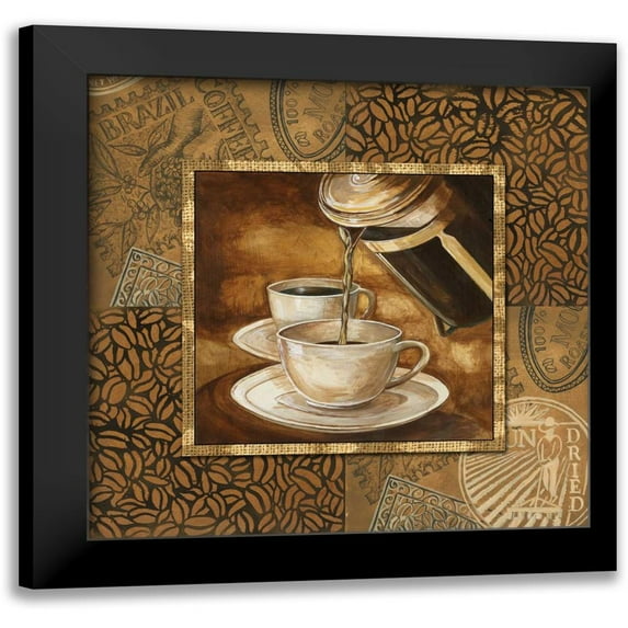 Gorham, Gregory 12x12 Black Modern Framed Museum Art Print Titled - Coffee III