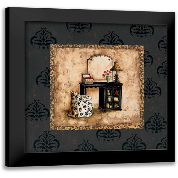 Gorham, Gregory 12x12 Black Modern Framed Museum Art Print Titled - Vintage Vanity III