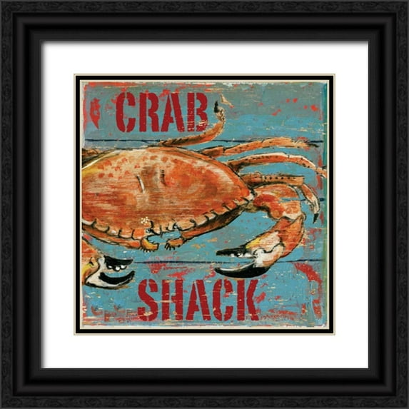 Gorham, Gregory 12x12 Black Ornate Wood Framed with Double Matting Museum Art Print Titled - Crab Shack