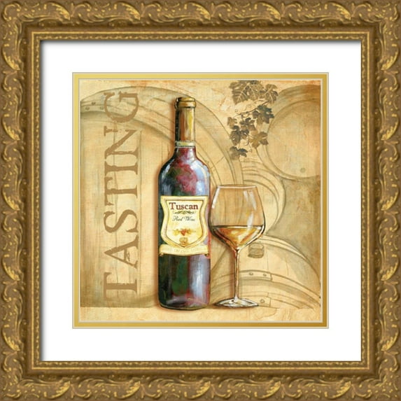 Gorham, Gregory 12x12 Gold Ornate Wood Framed with Double Matting Museum Art Print Titled - Tasting Notes I