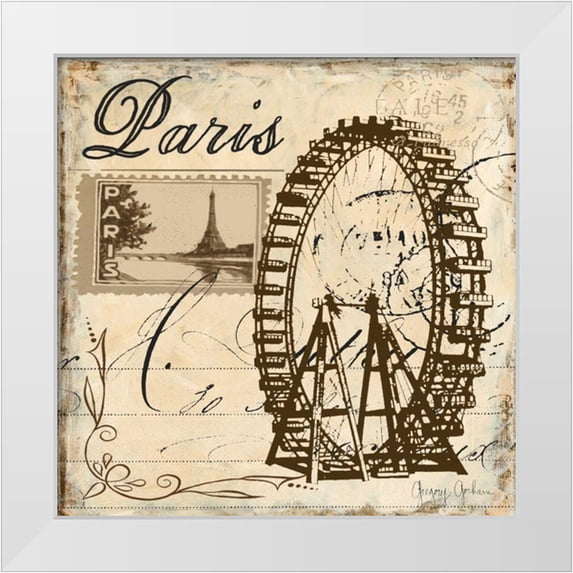 Gorham, Gregory 12x12 White Modern Wood Framed Museum Art Print Titled - Paris Collage Sq III