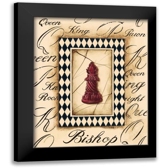 Gorham, Gregory 12x14 Black Modern Framed Museum Art Print Titled - Chess Bishop
