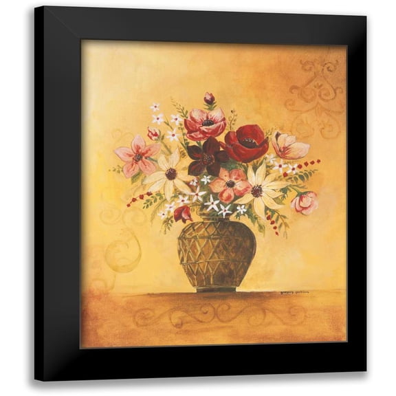 Gorham, Gregory 12x14 Black Modern Framed Museum Art Print Titled - Yellow Floral Study II