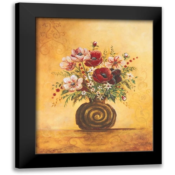 Gorham, Gregory 12x14 Black Modern Framed Museum Art Print Titled - Yellow Floral Study I
