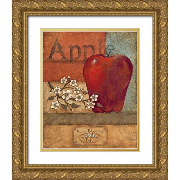 Gorham, Gregory 12x14 Gold Ornate Wood Framed with Double Matting Museum Art Print Titled - Apple Crate