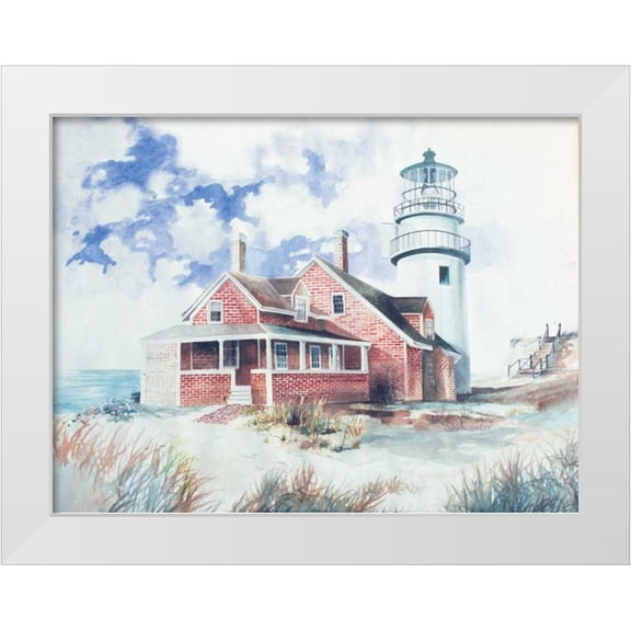 Gorham, Gregory 14x12 White Modern Wood Framed Museum Art Print Titled - Cape Cod Light House