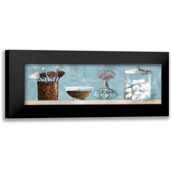 Gorham, Gregory 14x7 Black Modern Framed Museum Art Print Titled - Blue Bath Panel I