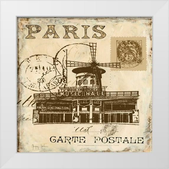 Gorham, Gregory 15x15 White Modern Wood Framed Museum Art Print Titled - Paris Collage Sq. IV