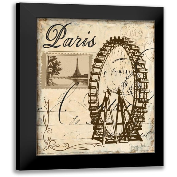 Gorham, Gregory 15x18 Black Modern Framed Museum Art Print Titled - Paris Collage III