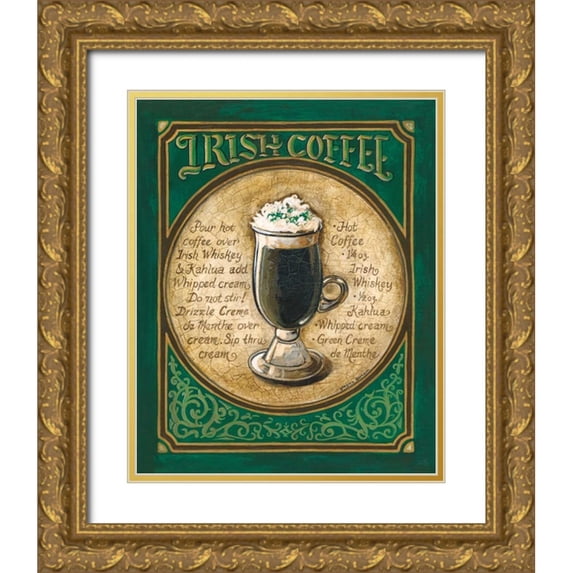 Gorham, Gregory 15x18 Gold Ornate Wood Framed with Double Matting Museum Art Print Titled - Irish Coffee