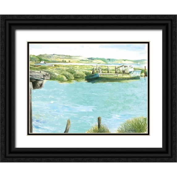 Gorham, Gregory 18x15 Black Ornate Wood Framed with Double Matting Museum Art Print Titled - Wellfleet Salt Marsh