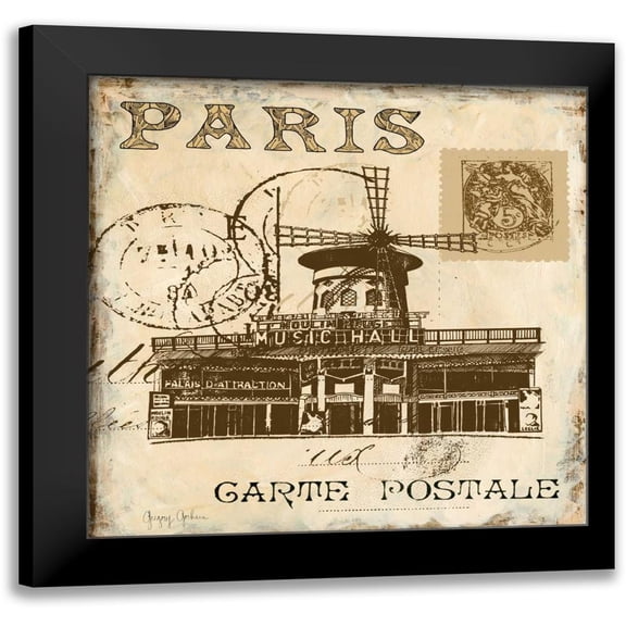 Gorham, Gregory 20x20 Black Modern Framed Museum Art Print Titled - Paris Collage Sq. IV