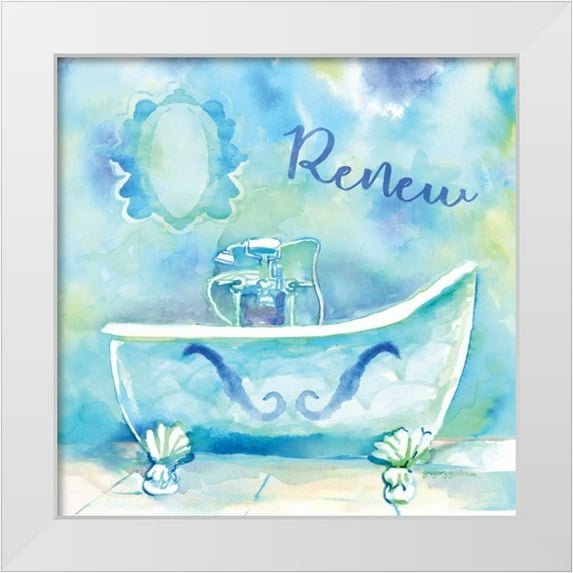 Gorham, Gregory 20x20 White Modern Wood Framed Museum Art Print Titled - Watercolor Bath II