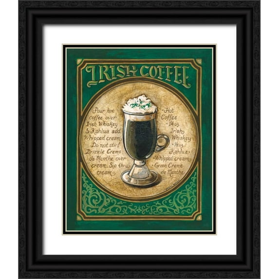 Gorham, Gregory 20x24 Black Ornate Wood Framed with Double Matting Museum Art Print Titled - Irish Coffee
