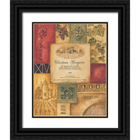 Gorham, Gregory 20x24 Black Ornate Wood Framed with Double Matting Museum Art Print Titled - Wine Country II