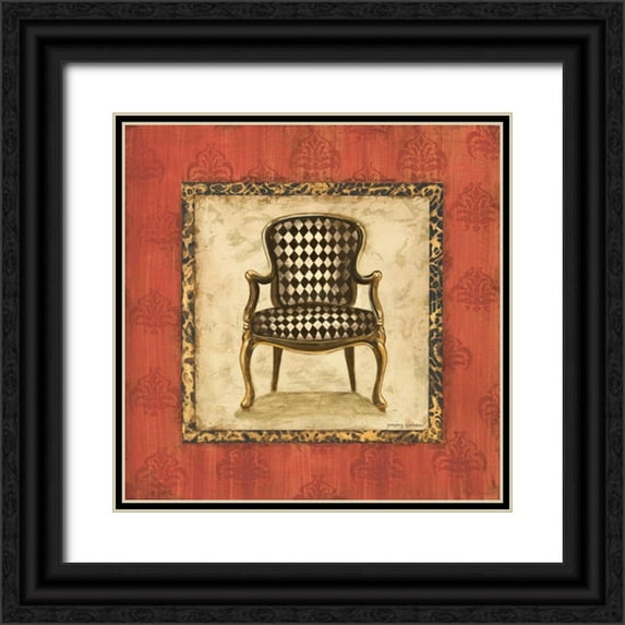Gorham, Gregory 26x26 Black Ornate Wood Framed with Double Matting Museum Art Print Titled - Parlor Chair IV