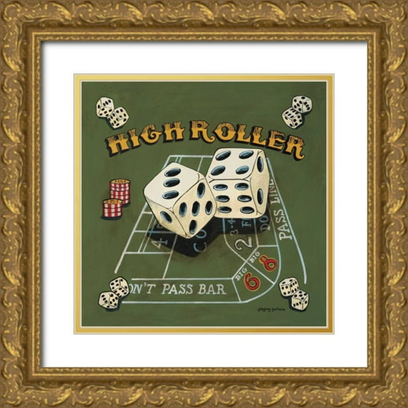 Gorham, Gregory 26x26 Gold Ornate Wood Framed with Double Matting Museum Art Print Titled - High Roller
