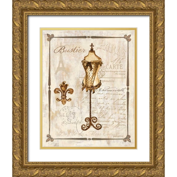 Gorham, Gregory 26x32 Gold Ornate Wood Framed with Double Matting Museum Art Print Titled - Paris Bustier