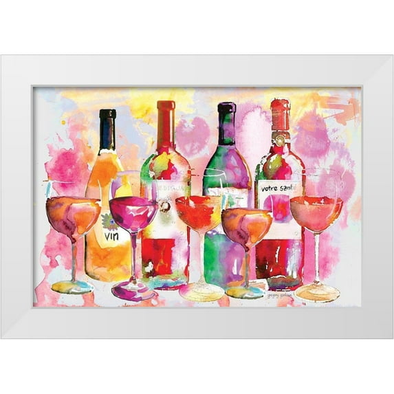 Gorham, Gregory 32x23 White Modern Wood Framed Museum Art Print Titled - Nouveau Wines IV