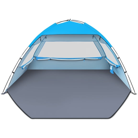 Gorich Beach Tent for 3/4/6/8 Person, UPF 50 UV Protection, Portable Sun Shelter, Easy Setup Sun Shade Beach Canopy with Carry Bag