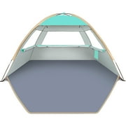 Gorich Beach Tent for 3/4/6/8 Person, UPF 50+ UV Protection Sun Shelter, Lightweight&Easy Setup Sun Shade Beach Canopy Cabana with Carrying Bag (Turquoise)