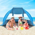 thumbnail image 1 of Gorich UPF 50+ Beach Tent, Windproof Sun Shelter for 3-6 People, Easy Setup & Foldable with 5 Sandbags, Spacious Portable Sunshade, 1 of 6