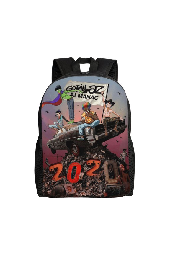 Gorill-az 2d Noodle Large Backpack Lightweight Laptop Bag Daypack Bookbag Travel Backpack for Men Women