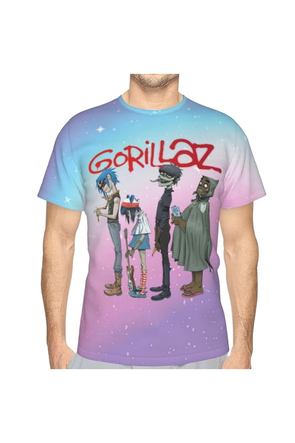 Gorill-az Casual Men's T-Shirts Classic Crew T-Shirt Tops Slim Fit Short Shirts Sleeves Tees