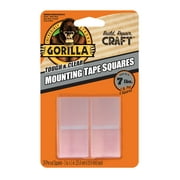 Gorilla 1" Double-Sided Mounting Tape Squares, 24 Pre-Cut Pieces, Clear, Model 6068701, New