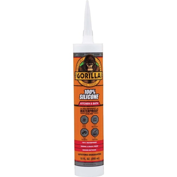 Gorilla 10 Oz. Kitchen & Bath Silicone Sealant Cartridge, Clear 117386