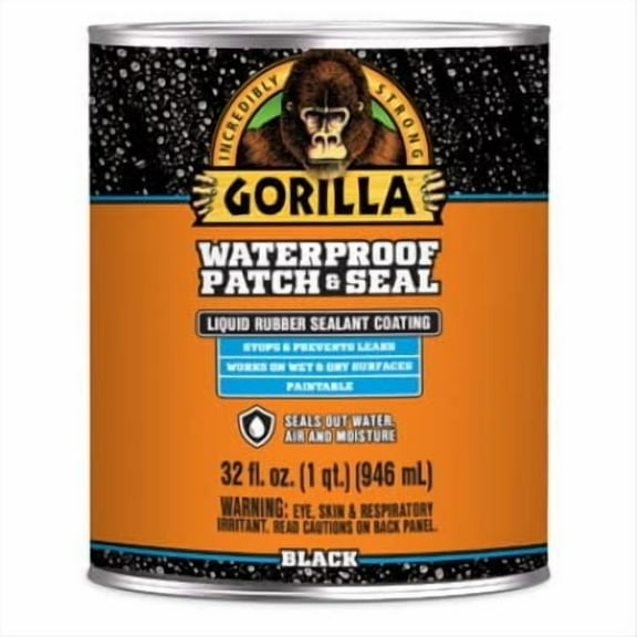 Gorilla 105338 Waterproof Patch & Seal, Black, 32-oz. Liquid - Quantity 6