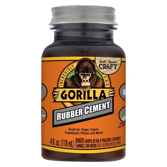 Gorilla 105779 Rubber Cement, 4-oz. - Quantity 6