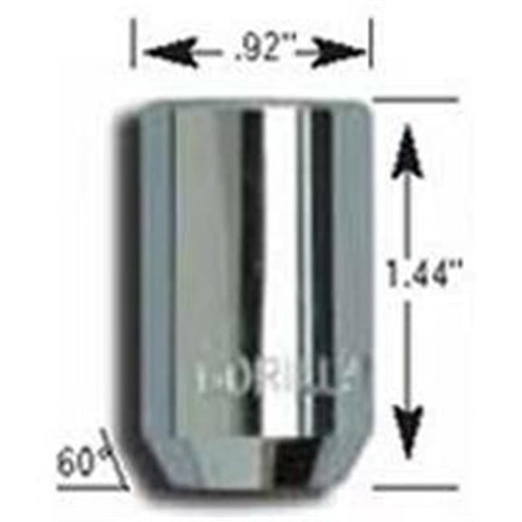 Gorilla 26088 0.5 in. Hex Sockets Lug & Locks - Chrome, Box of 60