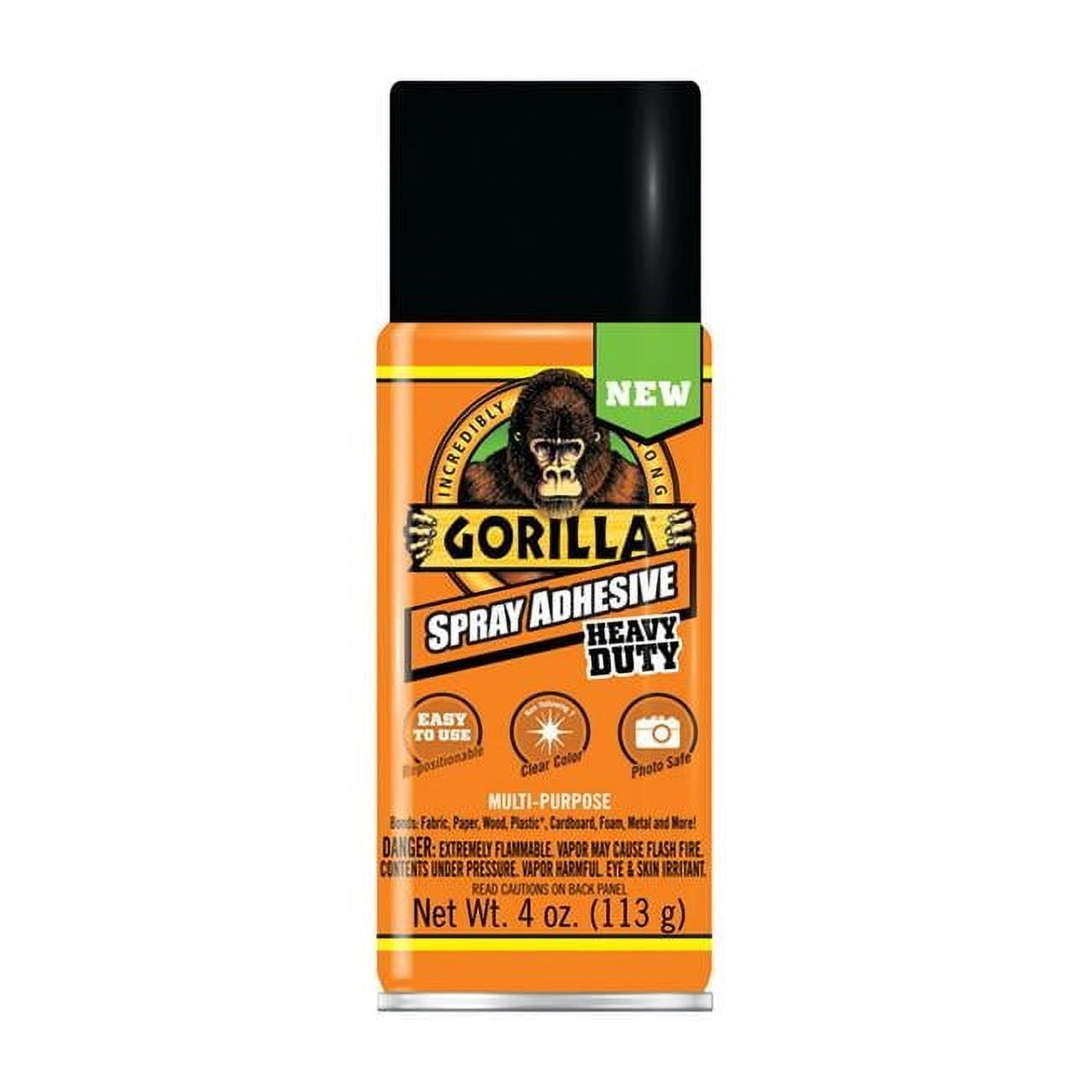 Gorilla 4 oz Heavy Duty Super Strength Spray Adhesive, Clear