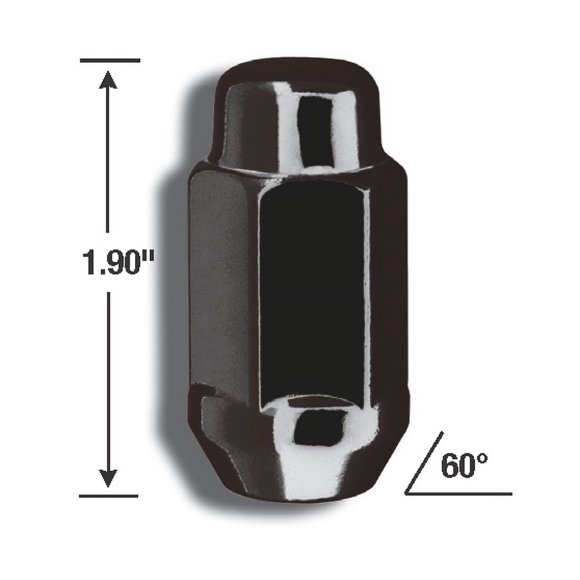 Black Bulge Acorn 3/4 19mm Hex 1.38 Tall M12X1.5 Lug Nuts - Lug Nuts Black Bulge Acorn 3/4 19mm Hex 1.38 Tall M12X1.5 Lug Nuts - Lug Nuts