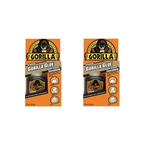 Gorilla 50002-2 Original Glue, 2 oz, Brown, Pack of 2, 2-Pack, 2 Piece