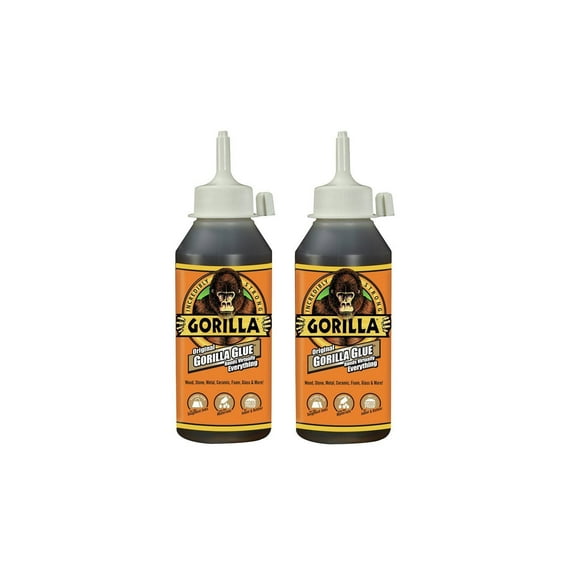Gorilla 5002801-2 Original Glue, 8 oz, Brown, Pack of 2, 2-Pack, 2 Piece