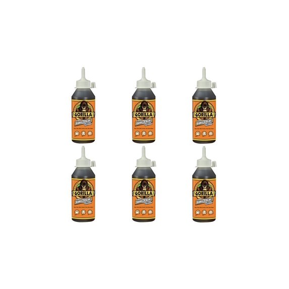 Gorilla Original Glue - Strong Liquid Adhesive - Pack of 6, 8 oz, Brown — Residential Use, Standard Application