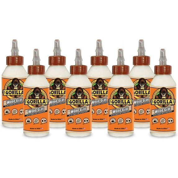 Gorilla 6200022-8 Wood Glue, 8 oz, Pack of 8, 8-Pack, 8 Piece