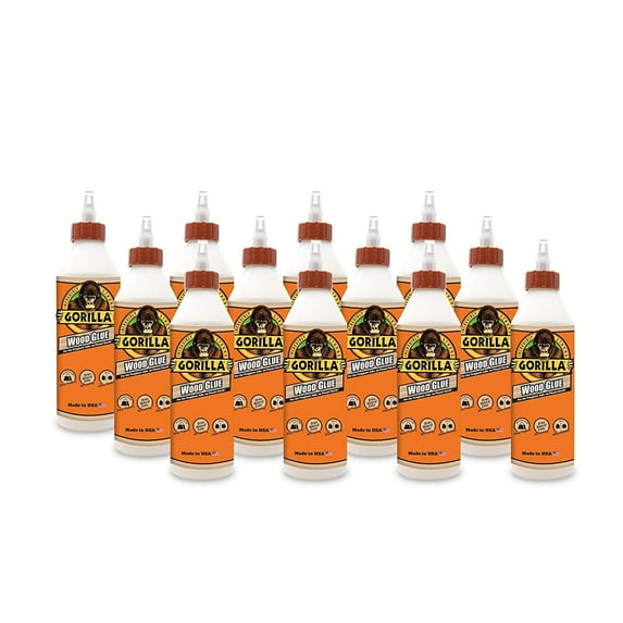 Gorilla Wood Glue 6205021-12 - Water-Resistant - 12 Pack, 18 oz Each