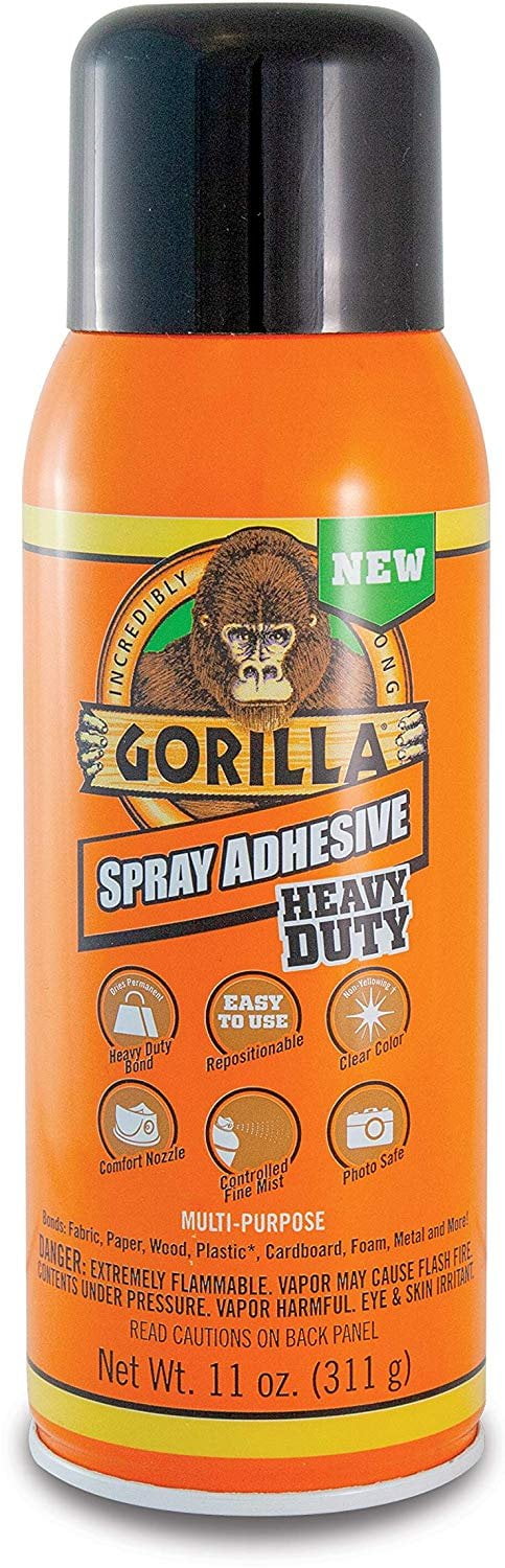 Gorilla 6314410 11oz Spray Adhesive, 4-Pack, Clear, 4 Piece 