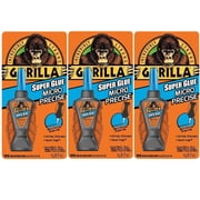Gorilla 6770002 Micro Precise Super Glue, 5g, Clear - 3 Pack