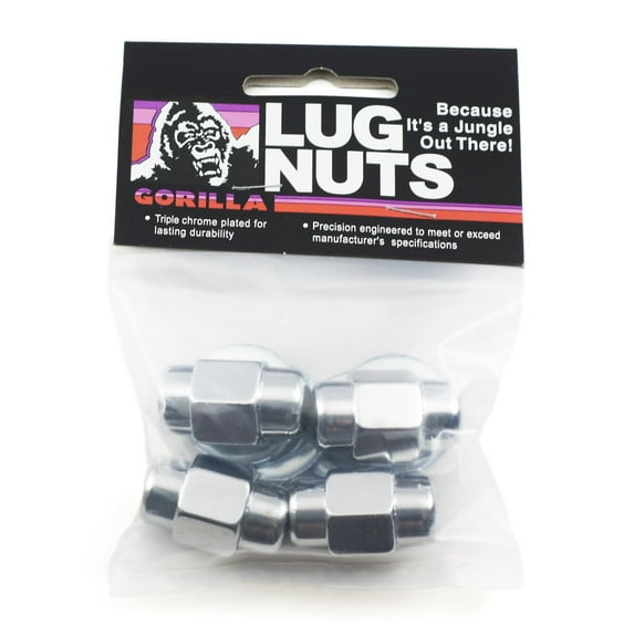 Gorilla 1/2-20" Thread Short Shank Chrome Lugnut 4 pc P/N 72187B