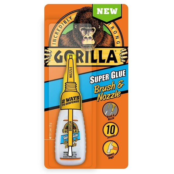 Gorilla 7500102 Super Glue Brush & Nozzle, 10 Gram, Each