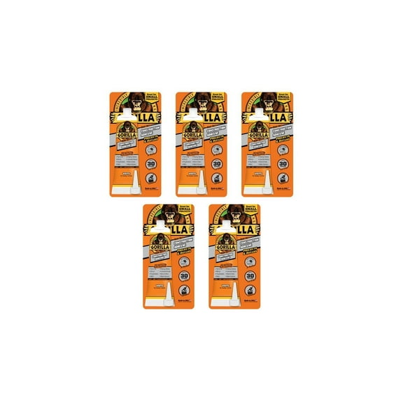 Gorilla 8020001-5 Heavy Duty Construction Adhesive, 2.5 oz, White, Pack of 5, 5-Pack, 5 Piece
