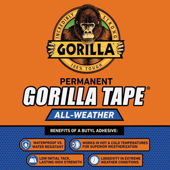 Gorilla All Weather Repair Tape - Single Pack — Residential Use, Standard Application