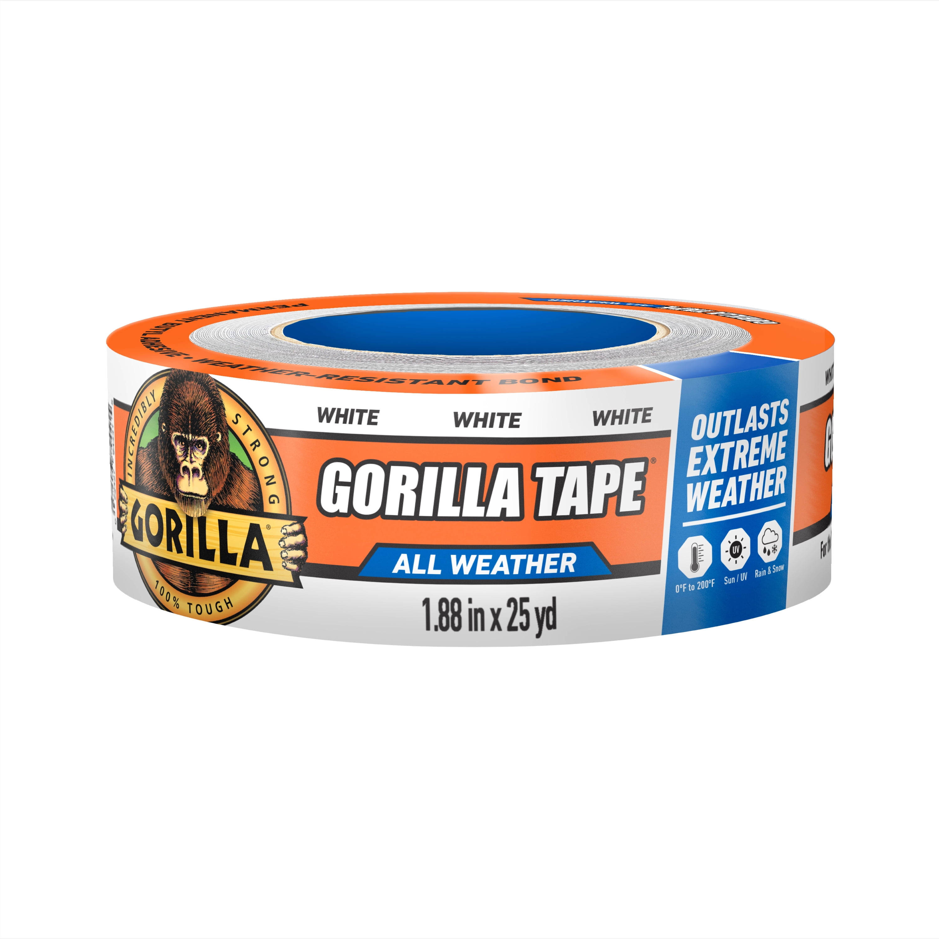 Gorilla All Weather White Duct Tape, 25 Yards